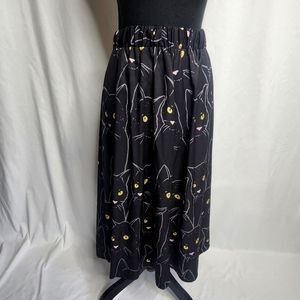 Shein black cat skirt elastic waist size 2XL